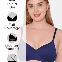 KOMLI Full Coverage Lightly Padded Cotton T-shirt Bra With All Day Comfort image 5