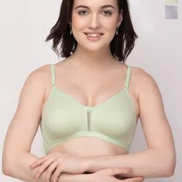 Floret Pack of 2 Non Padded Cotton T-shirt Bra - Medium Coverage image 1