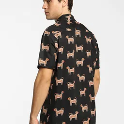 Campus Sutra Men Comfort Cuban Collar Conversational Printed Cotton Casual Shirt image 4