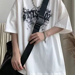 StyleCast x Revolte Men Typography Printed Round Neck Cotton Oversized T-shirt image 4