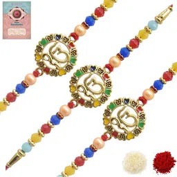 MEIRA JEWELLERY Set Of 3 Rakhi Greeting Card & Roli Chawal-picture-37