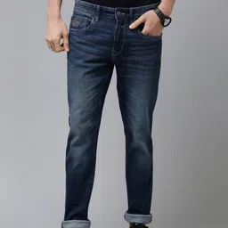 U.S. Polo Assn. Denim Co. Men Blue Slim Fit Tapered Heavy Fade Stretchable Jeans image 1