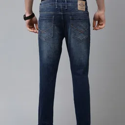 U.S. Polo Assn. Denim Co. Men Blue Slim Fit Tapered Heavy Fade Stretchable Jeans image 3