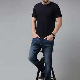 U.S. Polo Assn. Denim Co. Men Blue Slim Fit Tapered Heavy Fade Stretchable Jeans image 4