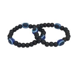 Missmister Unisex Brass Black Onyx Evil Eye Bracelet-picture-8
