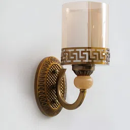 SHREE KALA HOME DECOR Brown & Transparent Metal Traditional Cylinder Shaped Wall Lamp-picture-25