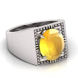 RRVGEM 4.25 KT Yellow Sapphire Unheated Untreated Silver Plated Ring-picture-34