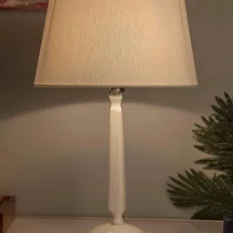Homesake White Solid Cubist Handcrafted Table Lamp with Shade-picture-47