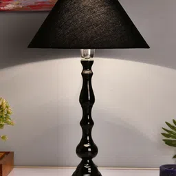 Homesake Black Solid Teardrop Handcrafted Table Lamp with Shade-picture-56