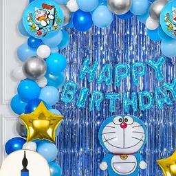 Special You 56 Pcs Blue & Yellow Balloons & Banner Festive Decor-image-45