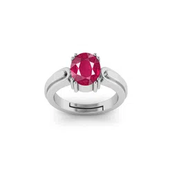 RRVGEM 10.25 Ratti Silver Plated Adjustable Ruby Ring-picture-40