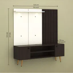 ANIKAA White Wooden Floor Standing Modern TV Unit image 5