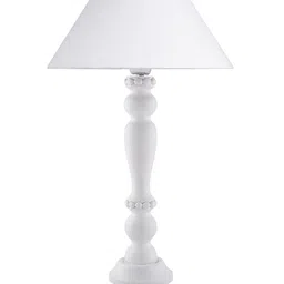 Homesake White Solid Handcrafted Bedside Standard Table Lamp image 3