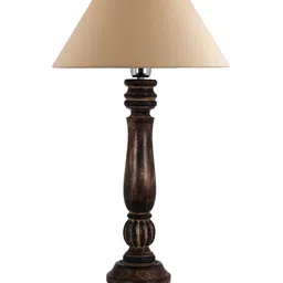Homesake Brown Solid Handcrafted Bedside Standard Lamp image 3