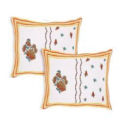 JAIPUR FABRIC White Floral Bedsheet with 2 Pillow Covers image 2