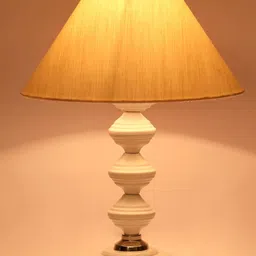 foziq Unisex White Textured Table Lamps image 3