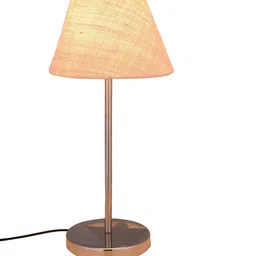 green girgit Beige Solid Contemporary Frustum Table Lamp image 3