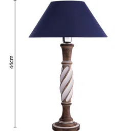 Homesake Brown & Navy Blue Solid Antique Twister Handcrafted Table Lamp with Shade image 5