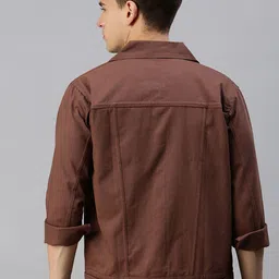 Kaali Peeli Men Solid Spread Collar Denim Jacket image 2