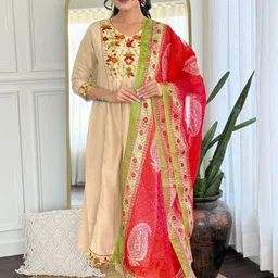 KALINI Women Embroidered A-Line Kurta Set-picture-18