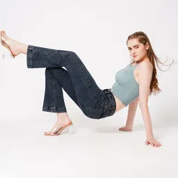 Kraus Jeans Women Flared High-Rise Light Fade Jeans image 2