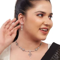Women Click Stone studded Jewellery Set image 3