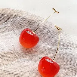 Celestique Contemporary Shaped Korean Cherry Drop Earrings-picture-13