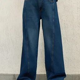 Hubberholme Women Straight Fit High-Rise Low Distress Light Fade Jeans-image-46