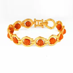 Divine souvenirs Unisex Gold-Plated Rudhraksha Wraparound Bracelet-picture-23