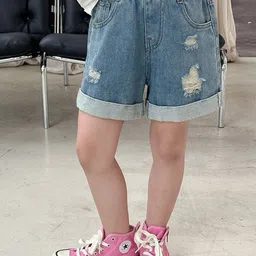 LULU & SKY Girls High-Rise Denim Shorts-picture-33