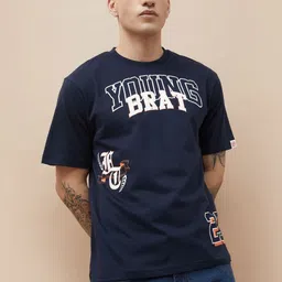 Fame Forever by Lifestyle Men Typography Printed Applique T-shirt image 1