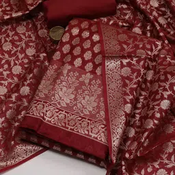 Meena Bazaar Art Silk Unstitched Dress Material image 2