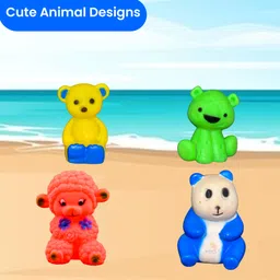 wishkey Cute Animal Bath Toys Set for Babies, Squeaky Bath Toys, Floating Chu Chu Toys Bath Toy image 2