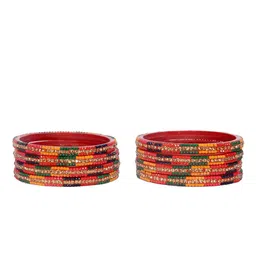 SEEMO Set Of 8 Stone-Studded Bangles-picture-25