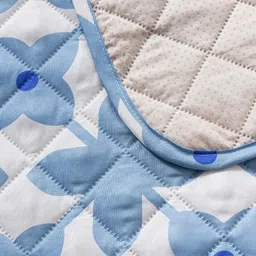 HOUSE OF QUIRK Blue & White Printed Cotton Sofa Mat 80x150 CM image 4