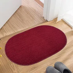 Aura Maroon & Red 3 Pieces Wool Anti-Skid Doormats image 2