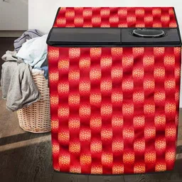 The Furnishing Tree Red PVC Washing Machine Cover image 3