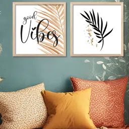 Kotart White & Black 2 Pieces Modern Square Wooden Wall Arts-picture-11