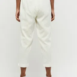 max Women Regular Fit Beige Cotton Blend Trousers image 5