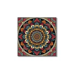 nestroots Floral Circle Canvas Set of 4 Printed Wall Painting Black Frame image 3