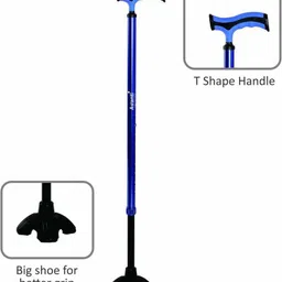 vissco Plus T shape Aluminum stick with big shoe Walking Stick image 2