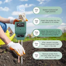 gadget hero's Plant Care 3 In 1 Moisture PH & Light Meter Soil Test Kit image 5