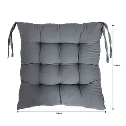 Kuber Industries Grey 4 Pieces Cotton Chair Pads image 2