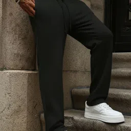 dockstreet Men Striped Black Track Pants image 1