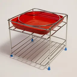 divine dwelling Matka Kitchen Rack Stainless Steel Stand Heavy Duty Matka Stand with Bottom Tray Steel, Plastic image 2