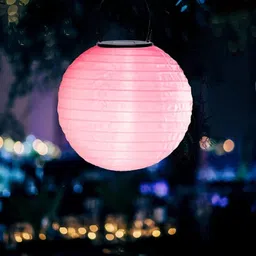 xergy Solar Powered Hanging Lanterns – Waterproof Decorative Lights for Garden,Home Pink Cloth Hanging Lantern-picture-38
