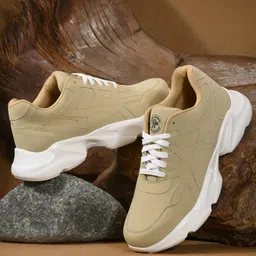 Roadster Men Beige Faux Leather Casual Shoes Lace Up Sneakers Sneakers For Men-picture-13