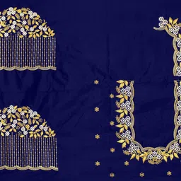 travoxa Unstitched Cotton Silk Blouse Material Embroidered image 2