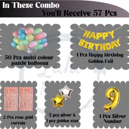 inispire2fashion Happy birthday Multi Color Theme Combo set image 2