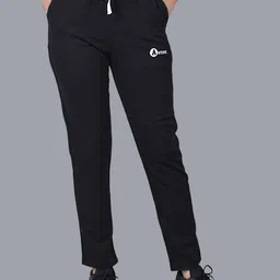 antrue Women Solid Black Track Pants-picture-20